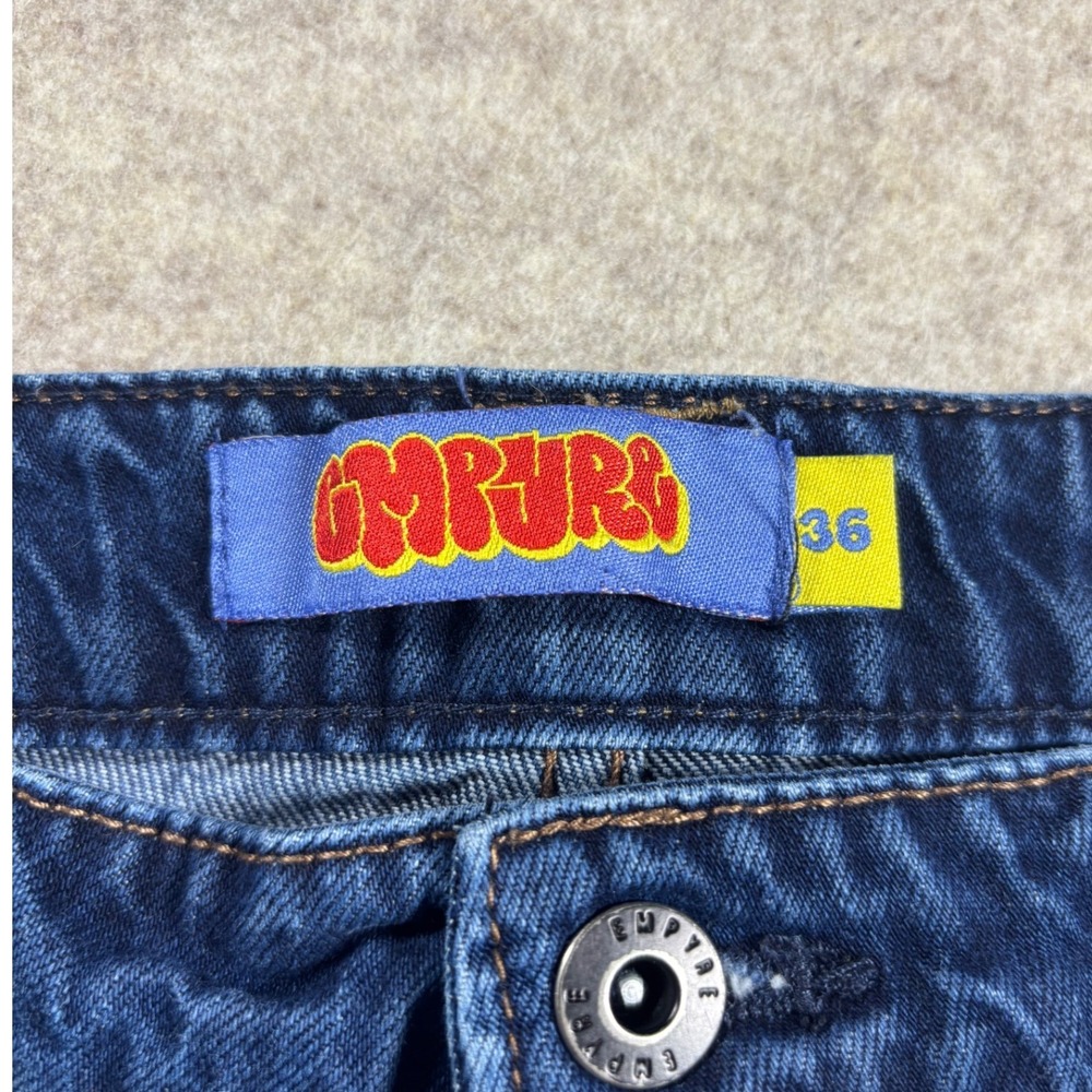 Empyre Loose Fit Skate Jeans Blue Denim Mens Baggy Streetwear Y2K Relaxed 36x30 - Picture 7 of 9
